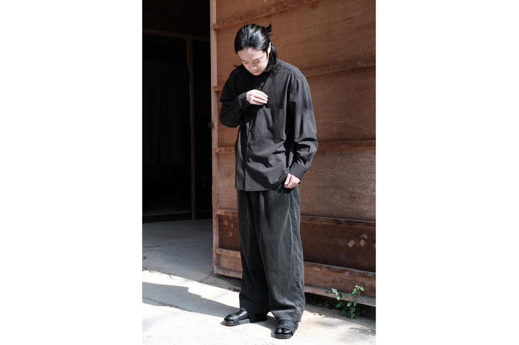 evan kinori　Big Shirt Two Worsted Wool Check