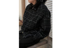 evan kinori　Zip Jacket Two Wool Tweed check