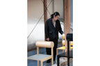 evan kinori　Three Butlon Jacket Wool Linen Herring Bone
