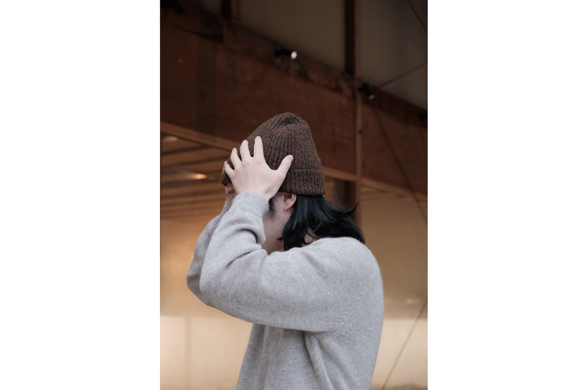 evan kinori　Knit Hat Top Dyed Wool