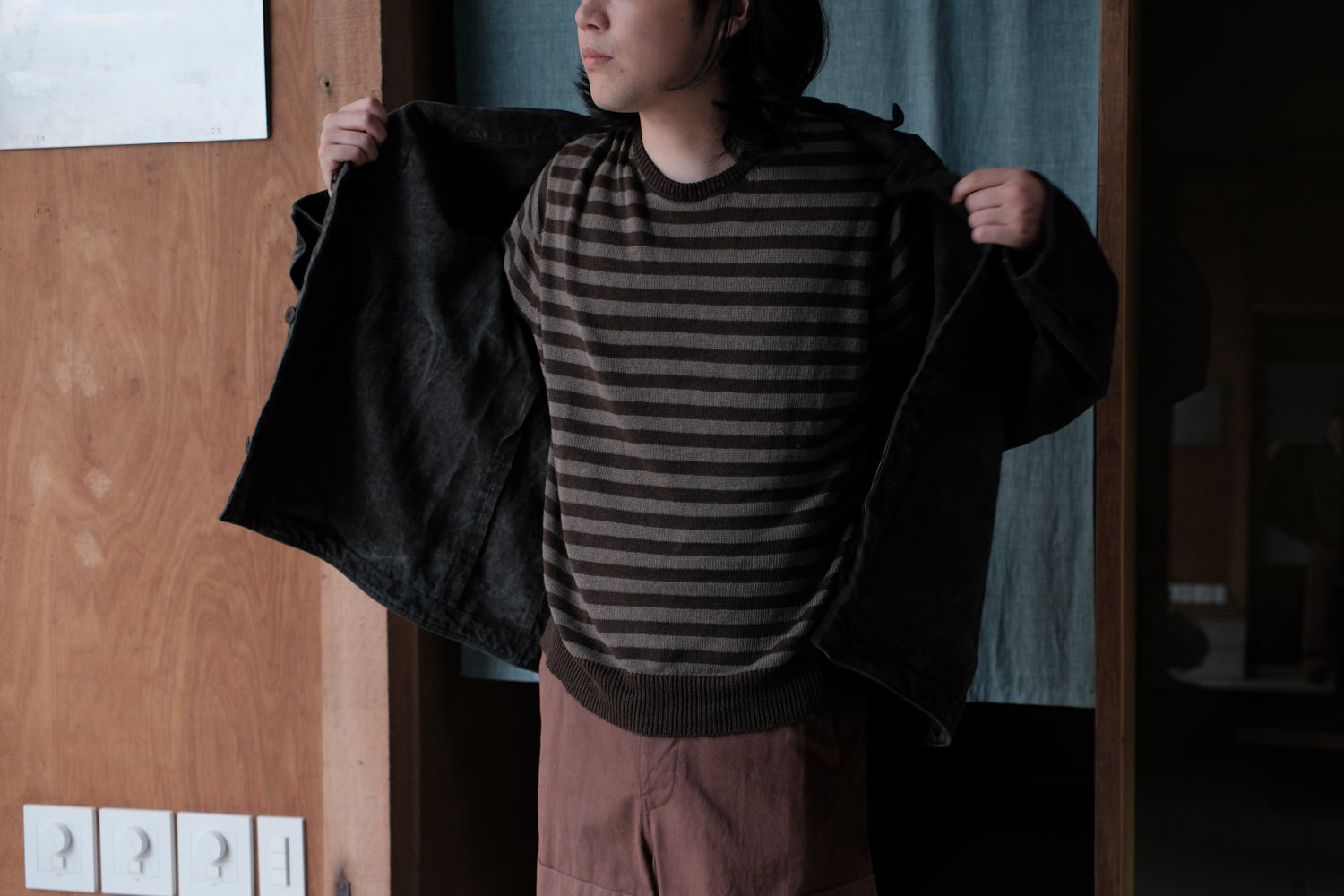 amachi　Meeting Jacket -F0 Sumi ink dye