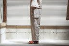 amachi. Double Knee Cargo Pants Suminagashi  - Off White×White Marble