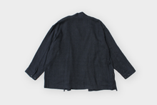 画像をギャラリービューアに読み込む, ARTS&amp;SCIENCE　Fake samue jacket　L/S loose dobby double cloth - Black
