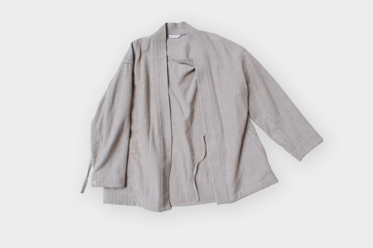 ARTS&SCIENCE Fake samue jacket Vintagestripe mosser - Top beige 