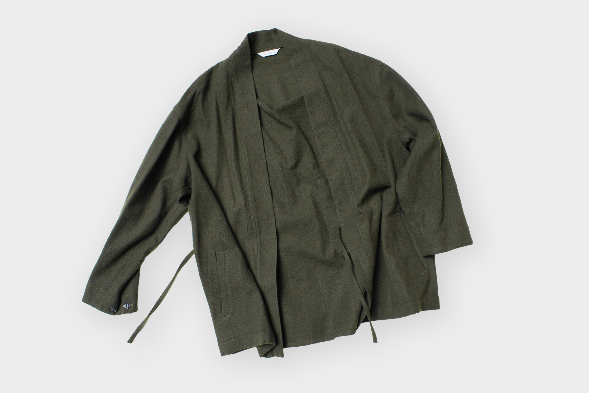 ARTS&SCIENCE　Fake samue jacket　Wool milled serge medium - Old forest green