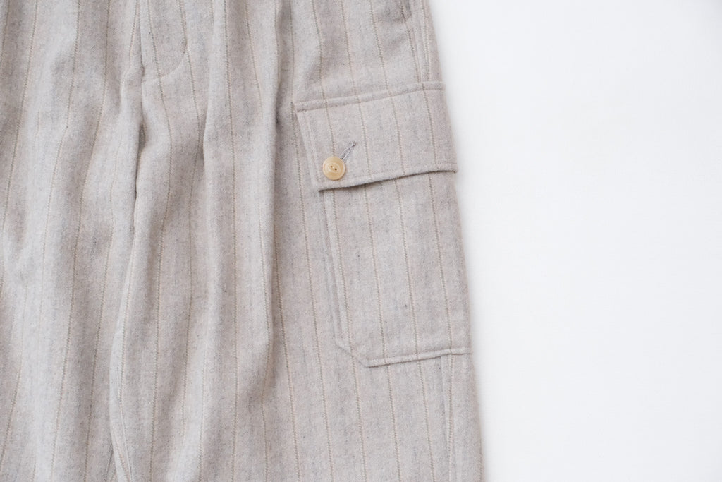 ARTS&SCIENCE　Samue work pants　Vintagestripe mosser - Top beige