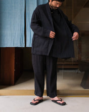 画像をギャラリービューアに読み込む, ARTS&amp;SCIENCE　Fake samue jacket　L/S loose dobby double cloth - Black
