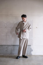 画像をギャラリービューアに読み込む, ARTS&amp;SCIENCE　Fake samue jacket　Vintagestripe mosser - Top beige
