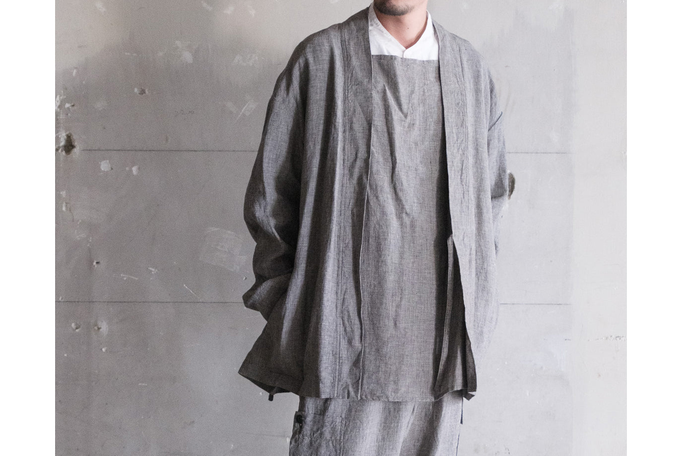 ARTS & SCIENCE Fake samue jacket - Mini hound's tooth check linen