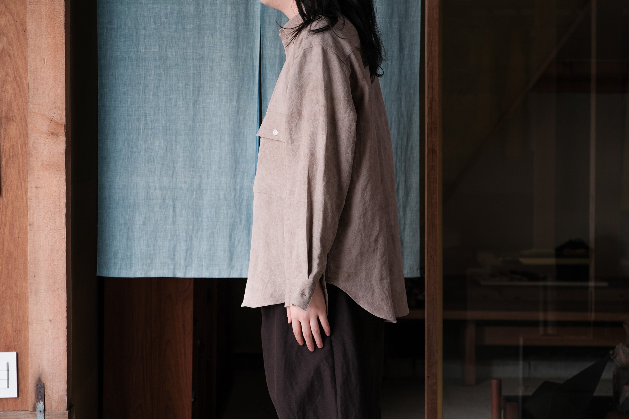 evan kinori　Big Shirt Cold Dyed Hemp