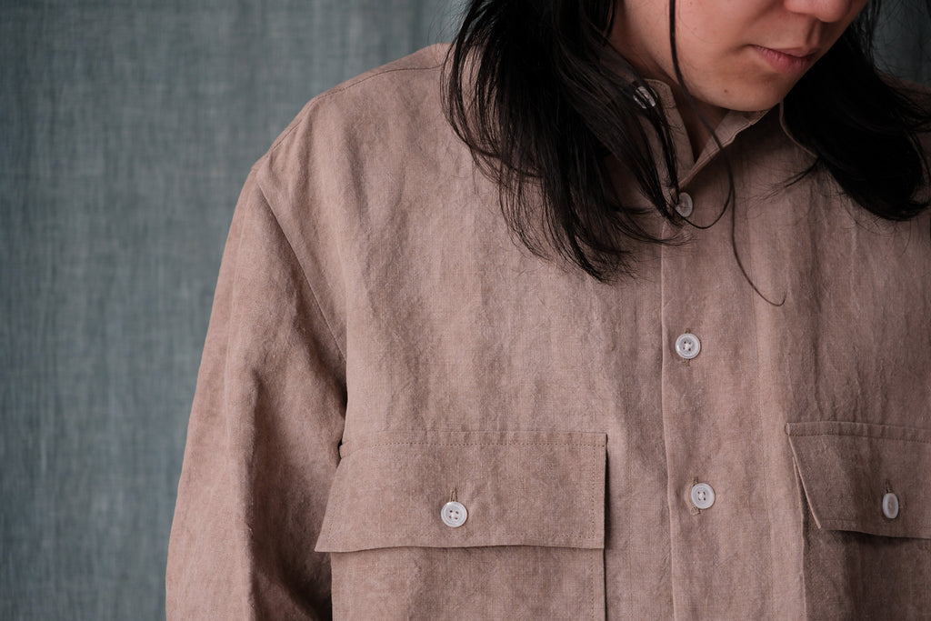 evan kinori　Big Shirt Cold Dyed Hemp