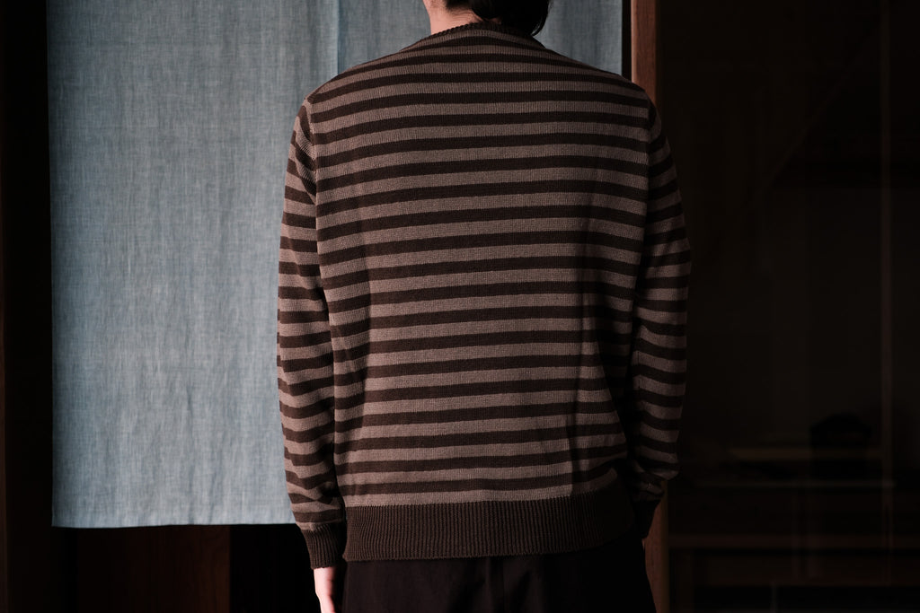 evan kinori　Thin Stripe Sweater Linen