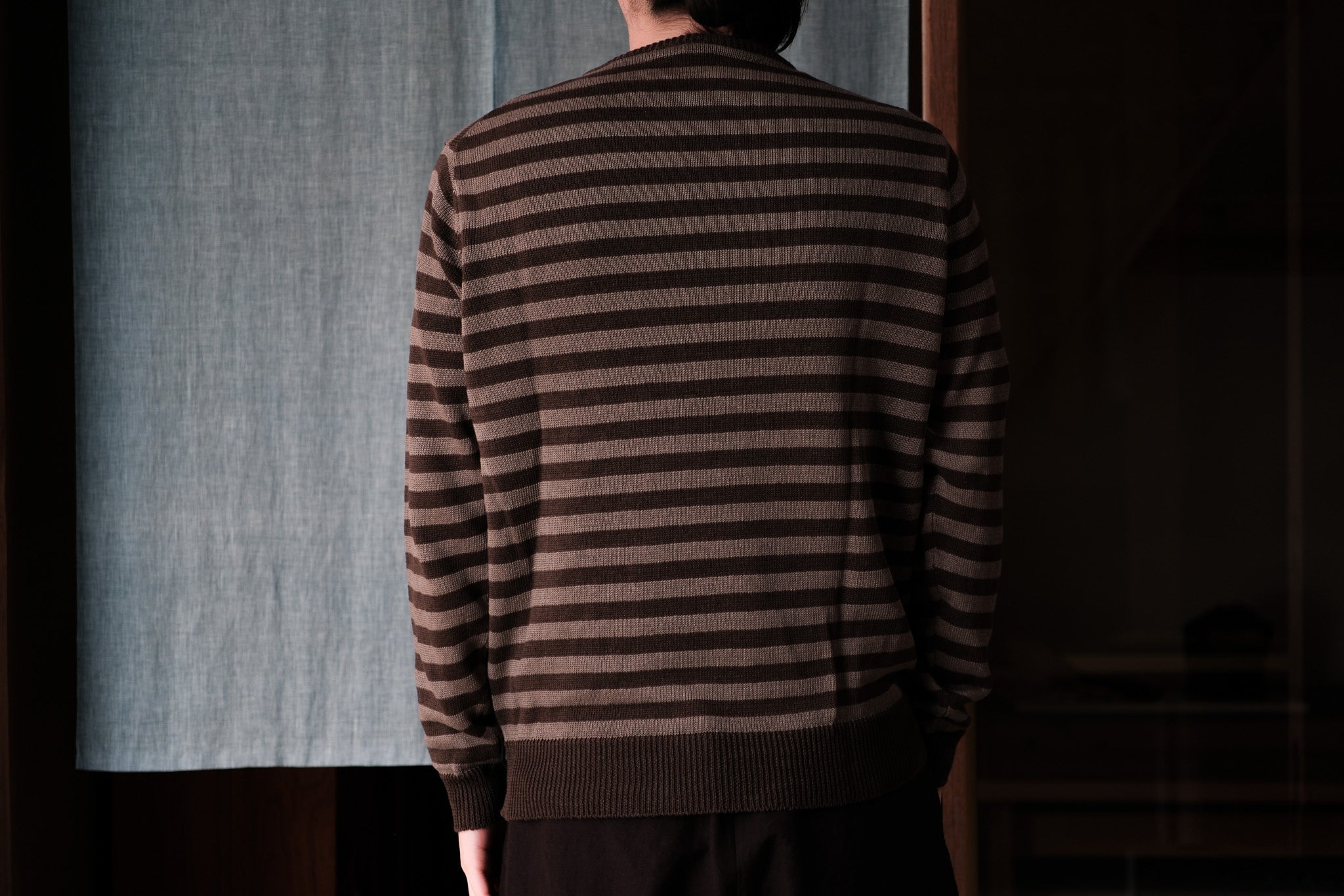 evan kinori　Thin Stripe Sweater Linen
