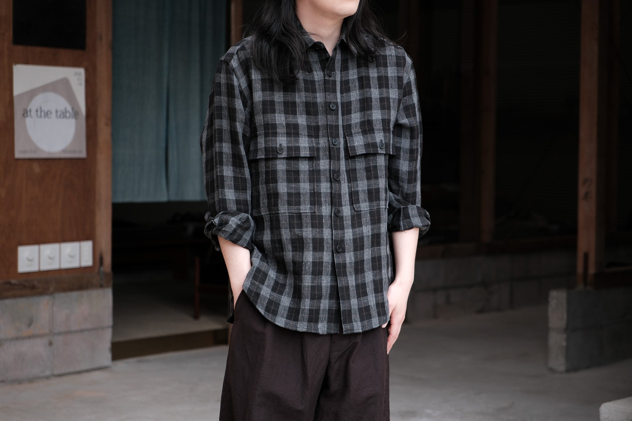 evan kinori Big Shirt Yarn Dyed linen Check – 履物関づか 岩倉AA