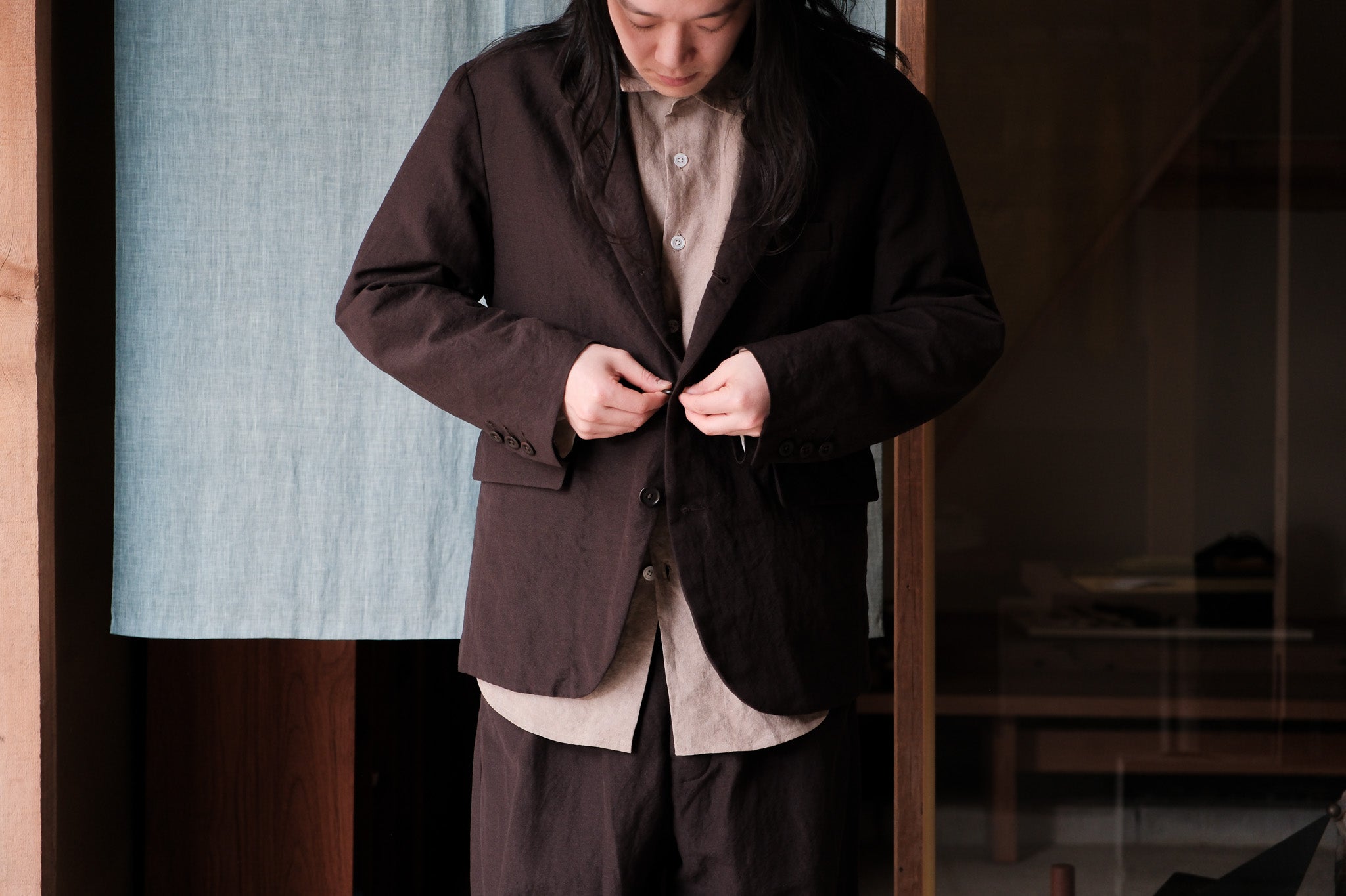 evan kinori　Big Shirt Cold Dyed Hemp