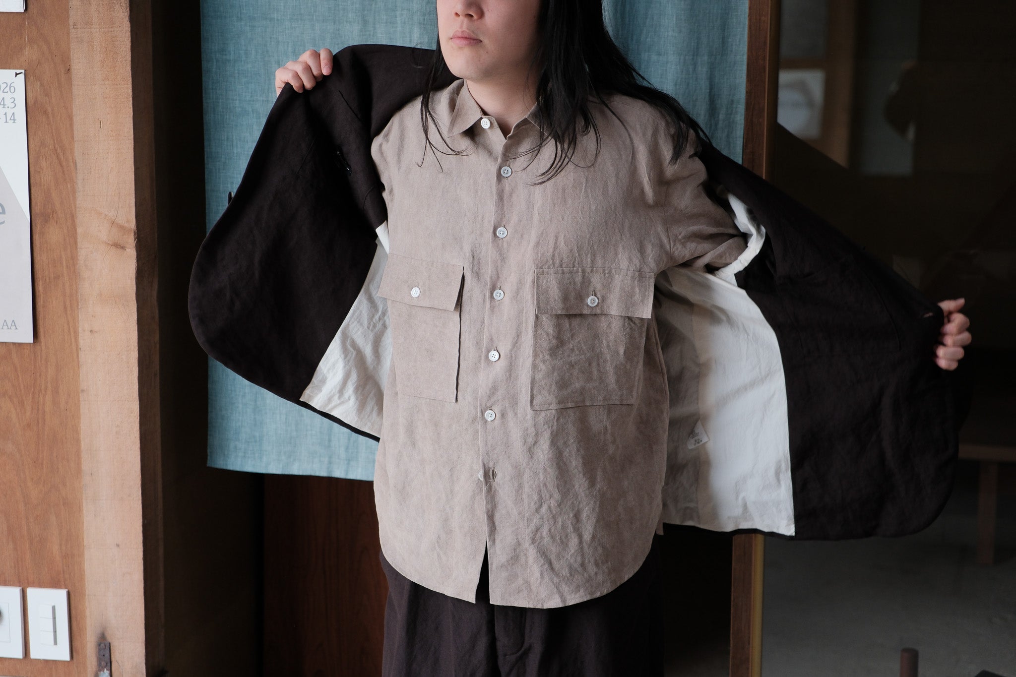 evan kinori　Big Shirt Cold Dyed Hemp