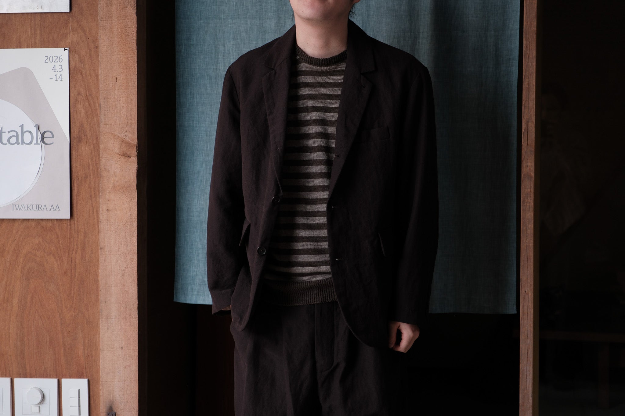 evan kinori　Thin Stripe Sweater Linen