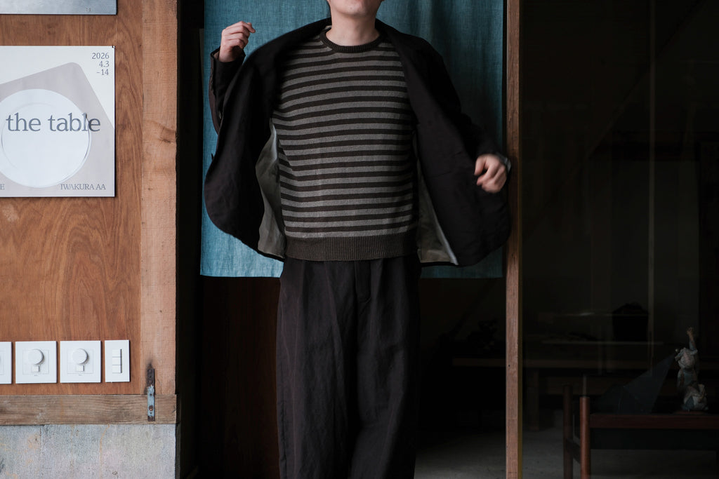 evan kinori　Thin Stripe Sweater Linen
