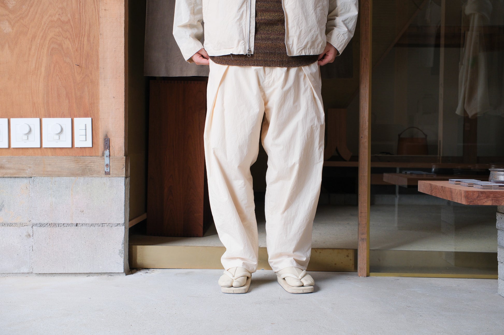 amachi.　Fabric Forming Twist Pants