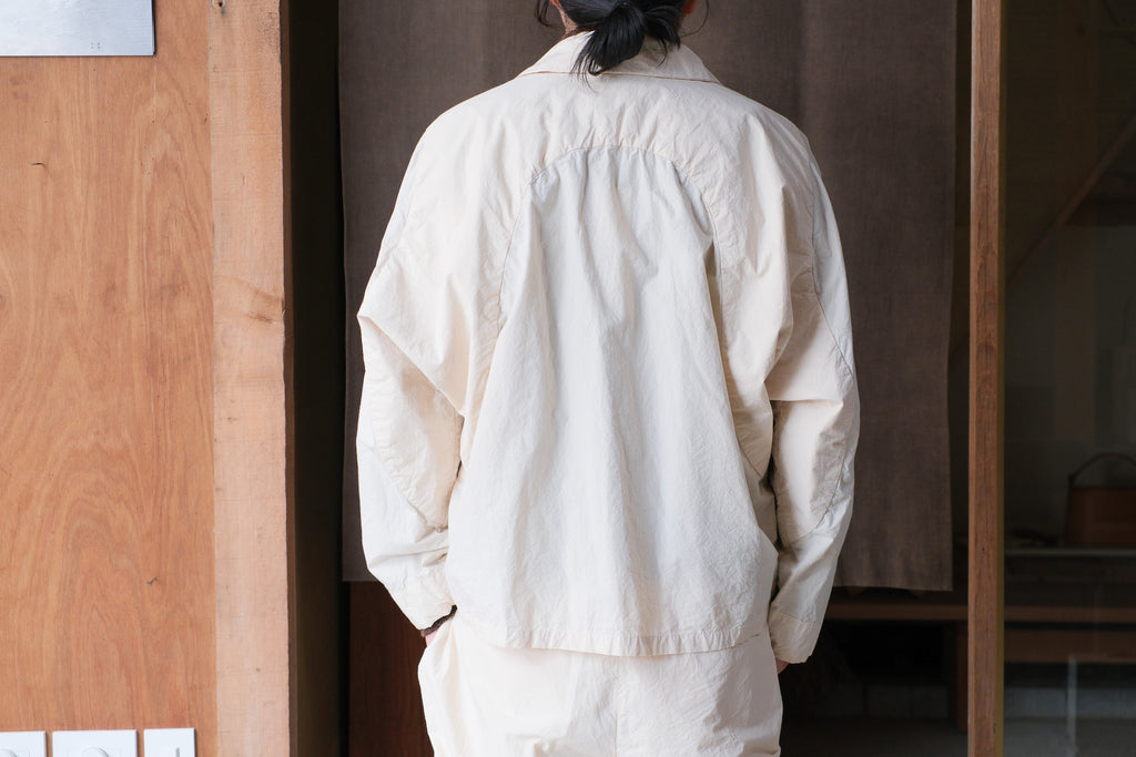 amachi.　Fabric Forming Balmacaan Jacket