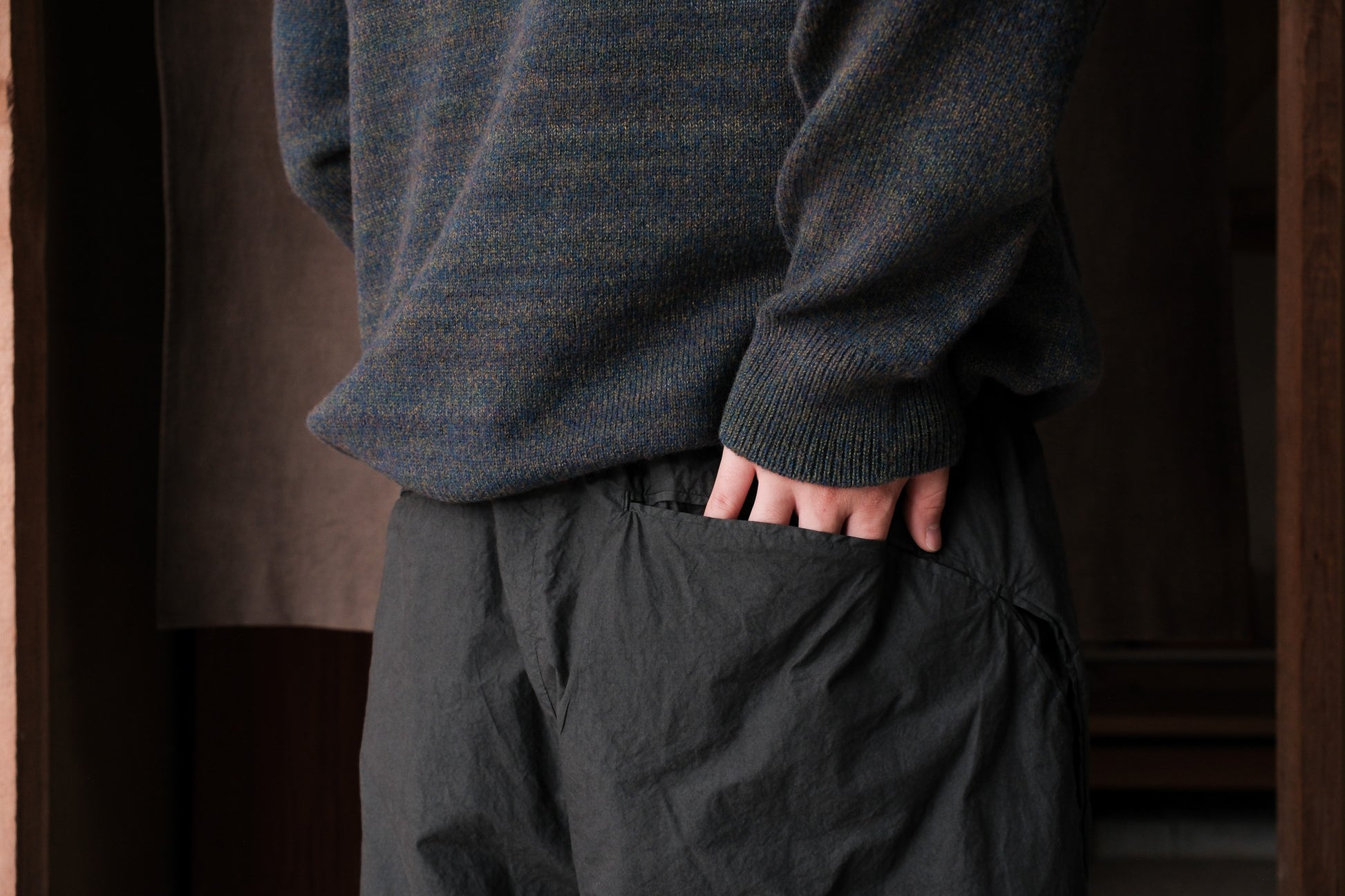 amachi.　Fabric Forming Twist Pants