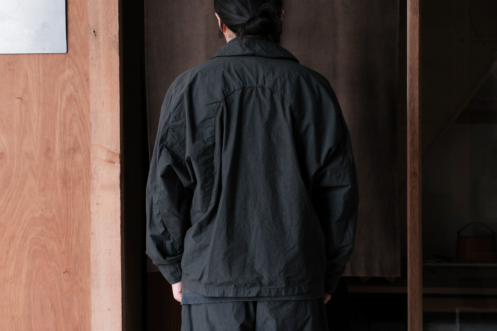 amachi.　Fabric Forming Balmacaan Jacket