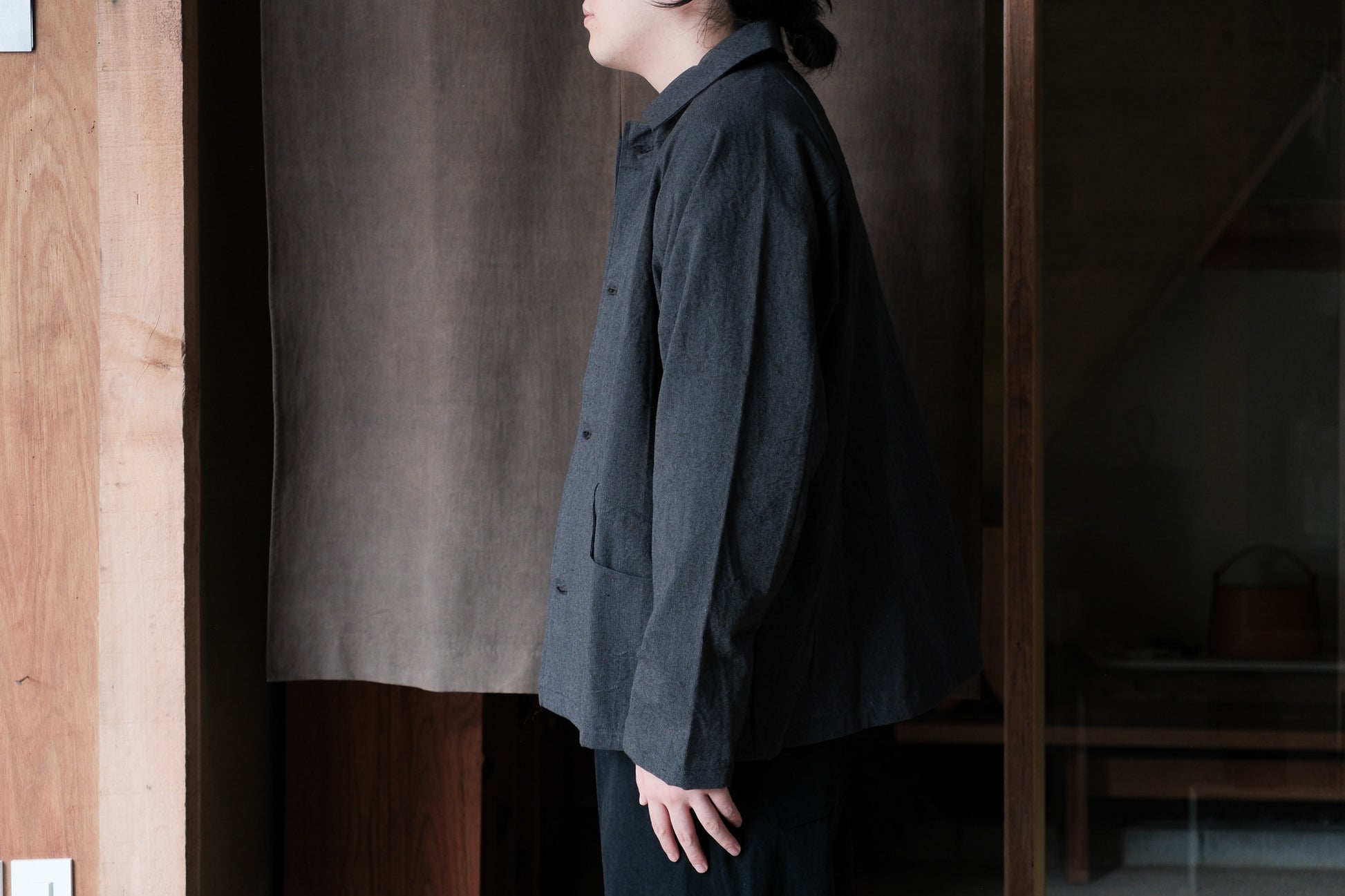 MAN-TLE  R19S3 "Boat Shirt" Granite Wool