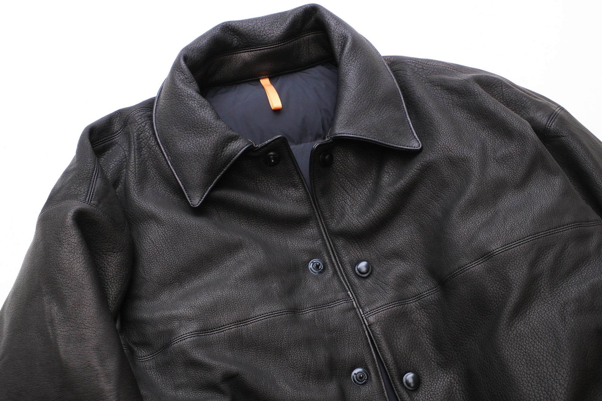 MAN-TLE  R19D3 "Down Blouson" Black Eco Deerskin
