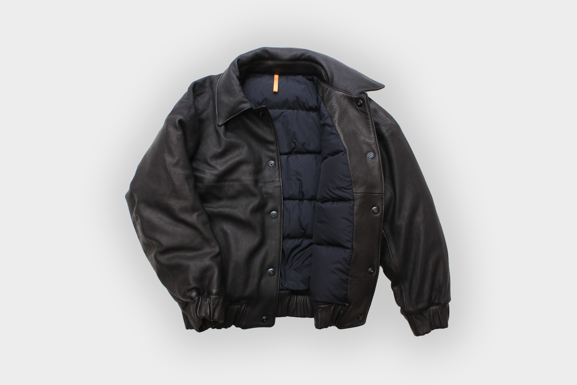 MAN-TLE  R19D3 "Down Blouson" Black Eco Deerskin