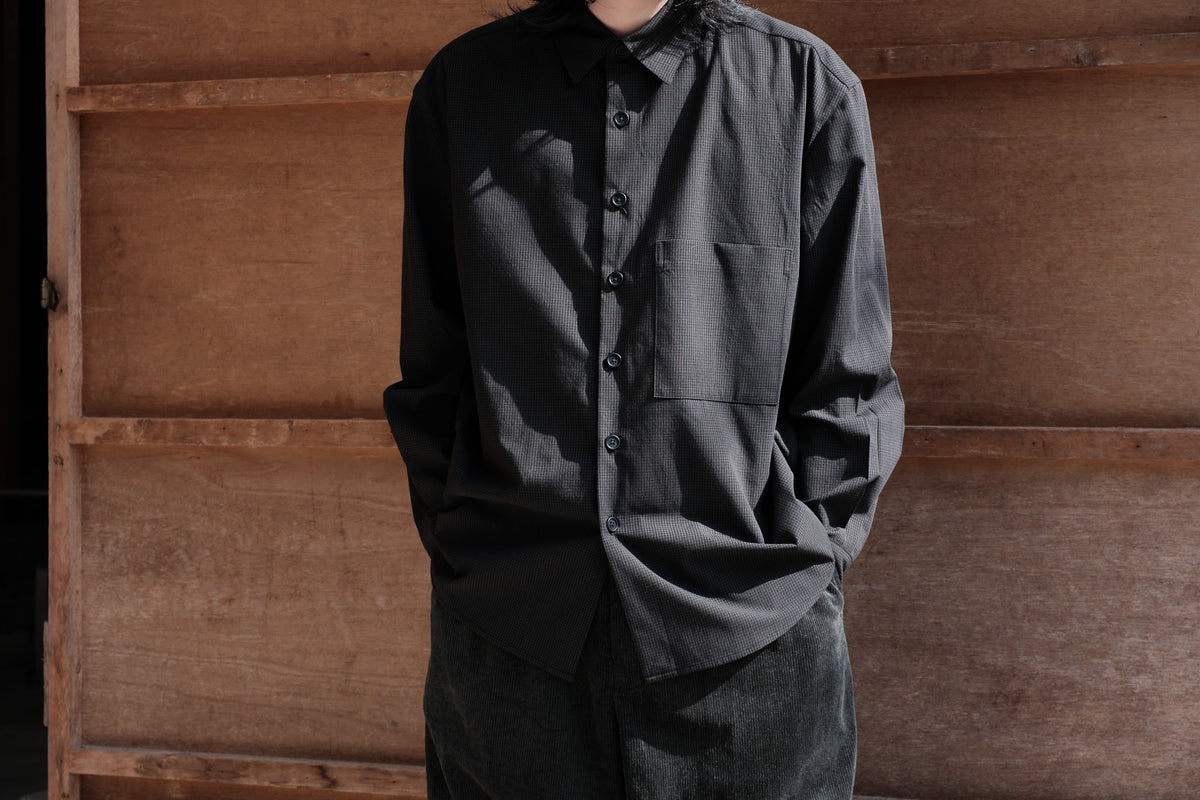 evan kinori　Big Shirt Two Worsted Wool Check