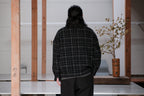 evan kinori　Zip Jacket Two Wool Tweed check