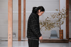 evan kinori　Zip Jacket Two Wool Tweed check