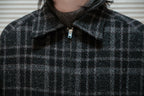 evan kinori　Zip Jacket Two Wool Tweed check