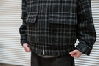 evan kinori　Zip Jacket Two Wool Tweed check