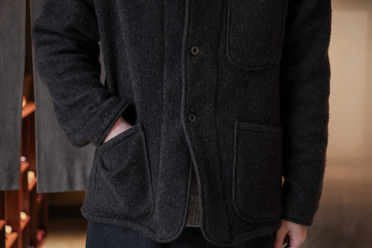 evan kinori　Three Pocket Jacket Brushed Wool Coating