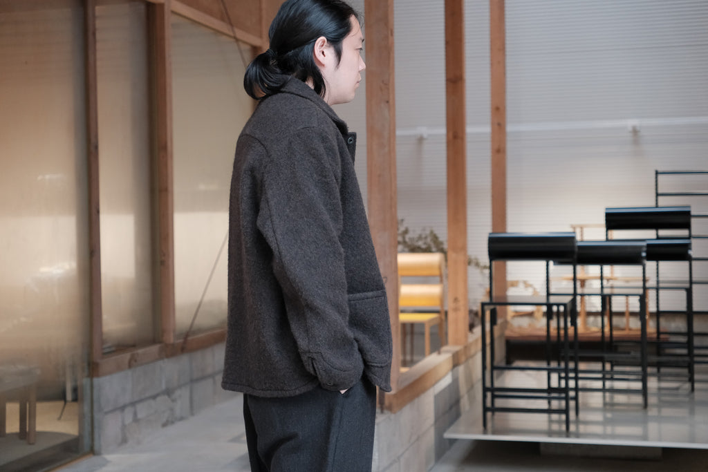 evan kinori　Three Pocket Jacket Brushed Wool Coating