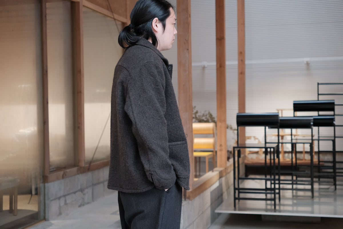 evan kinori　Three Pocket Jacket Brushed Wool Coating