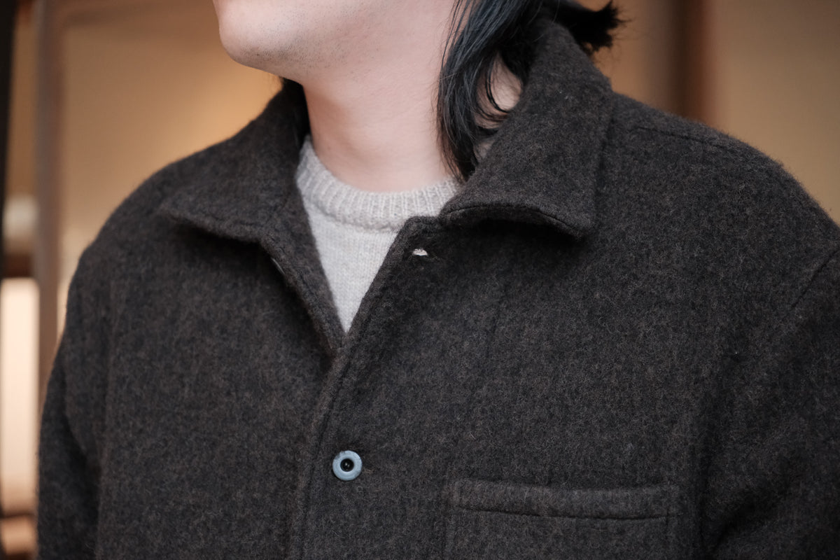 evan kinori　Three Pocket Jacket Brushed Wool Coating