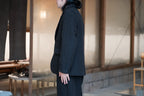 evan kinori　Three Butlon Jacket Wool Linen Herring Bone