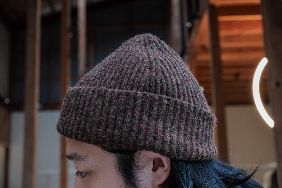 evan kinori　Knit Hat Top Dyed Wool