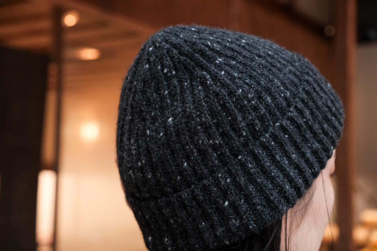 evan kinori　Knit Hat Wool Cashmere Tweed