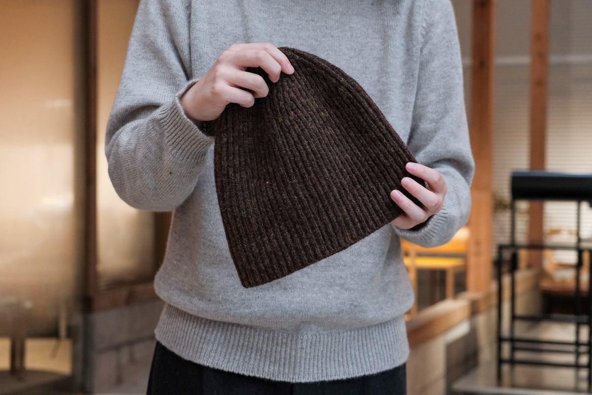 evan kinori　Knit Hat Top Dyed Wool