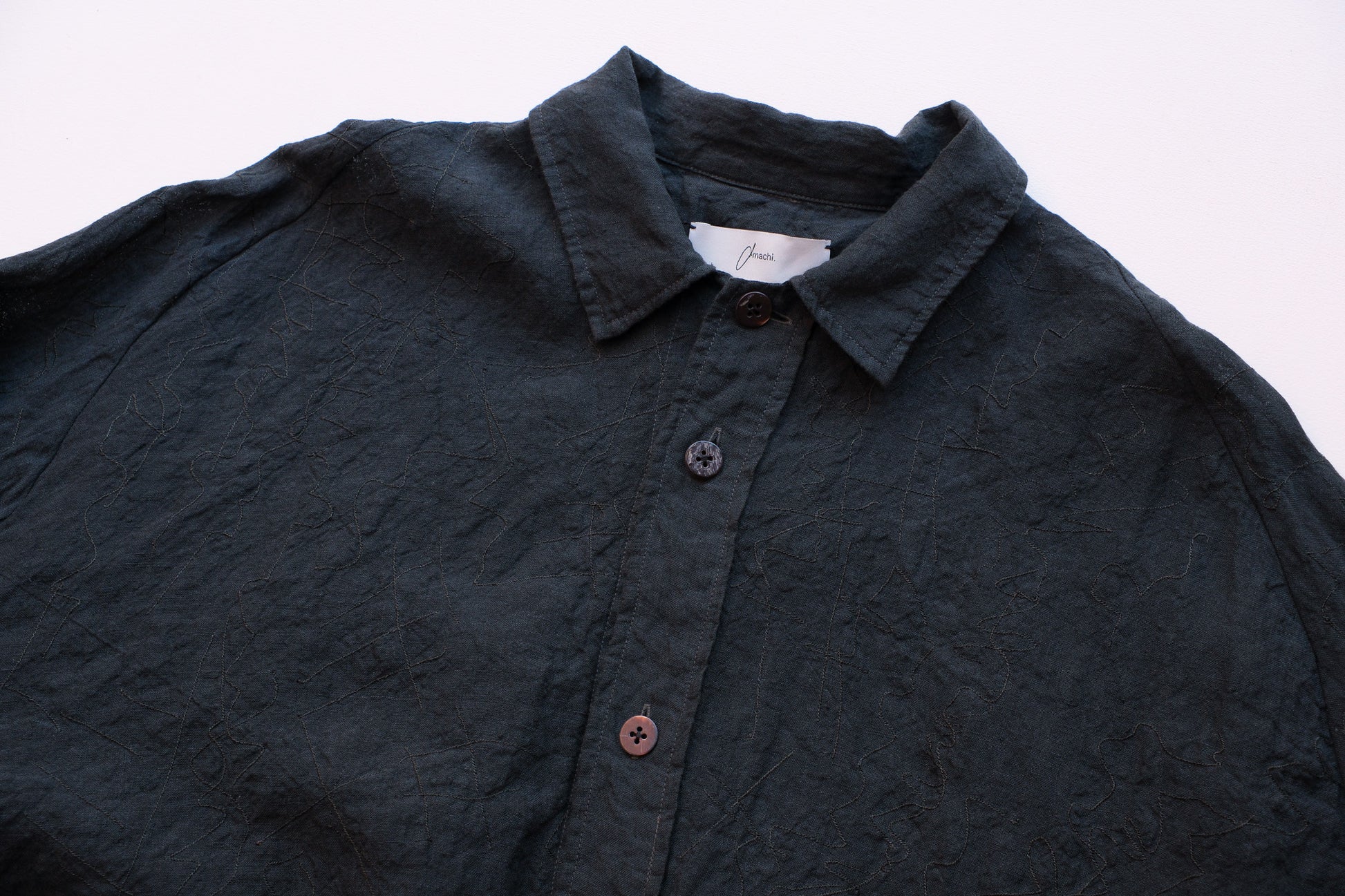 amachi. Phenomena Embroidery Shirt/Deep Green