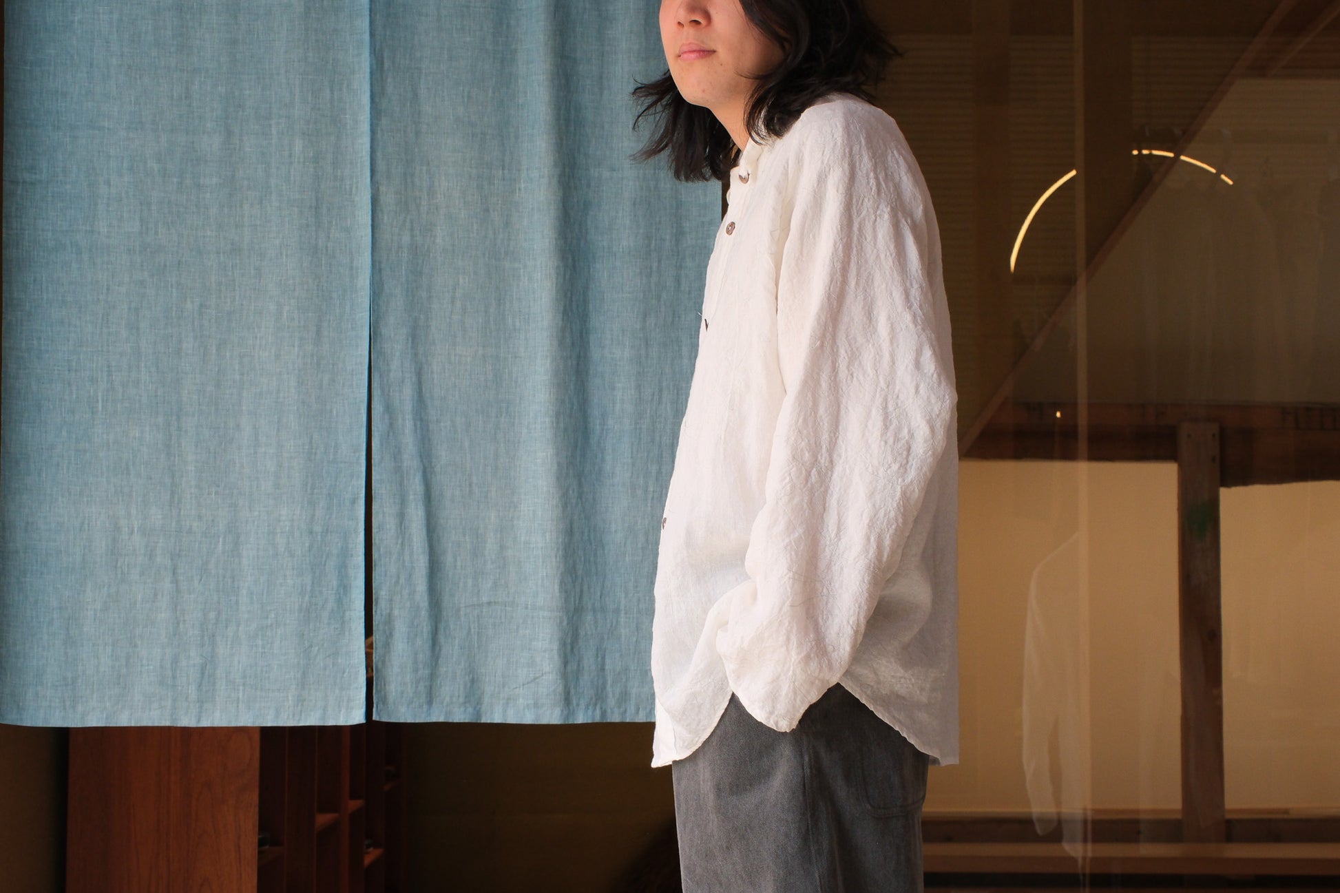 amachi. Phenomena Embroidery Shirt/White