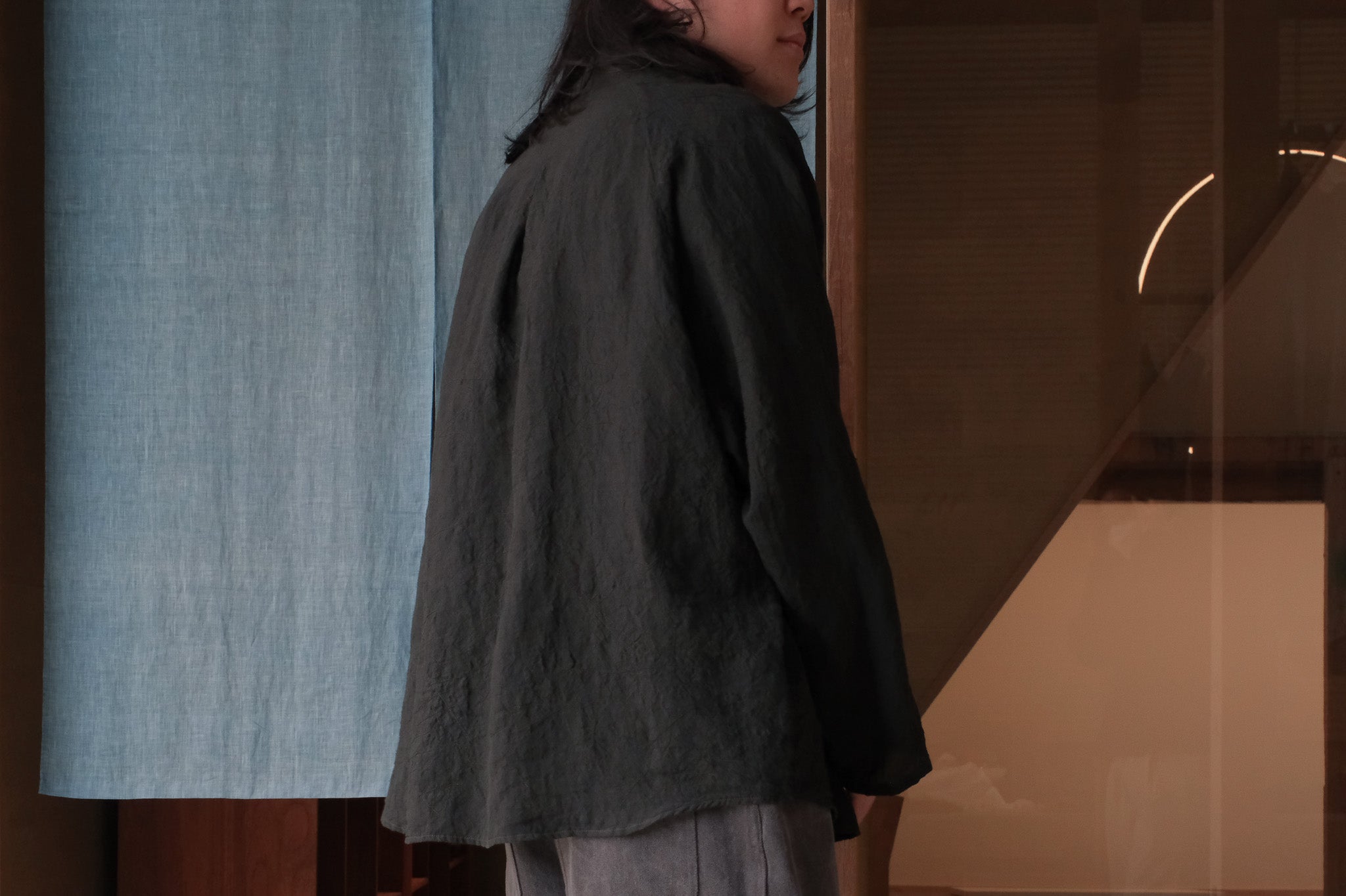 amachi. Phenomena Embroidery Shirt/Deep Green