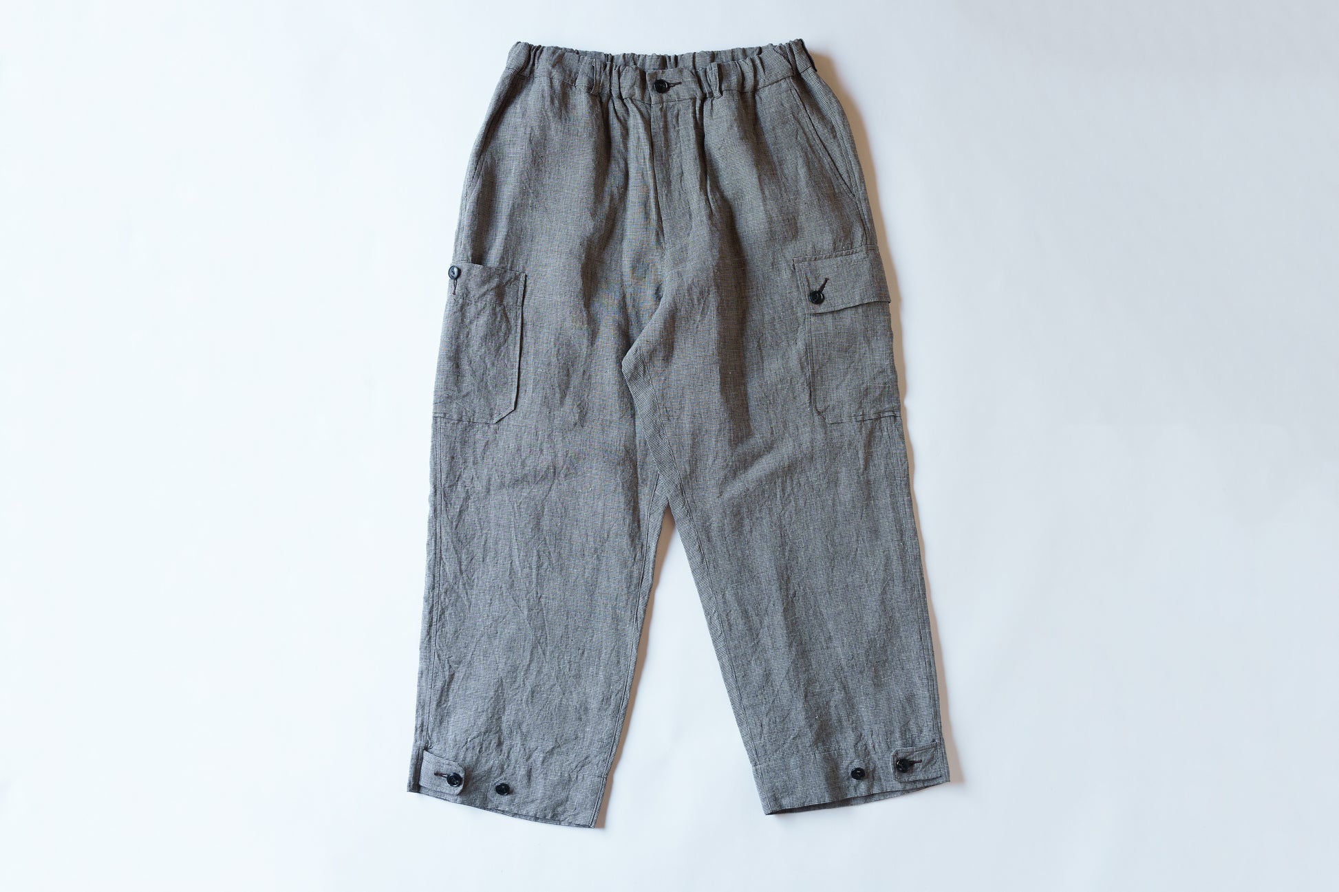 ARTS & SCIENCE Samue work pants - Mini hound's tooth check linen