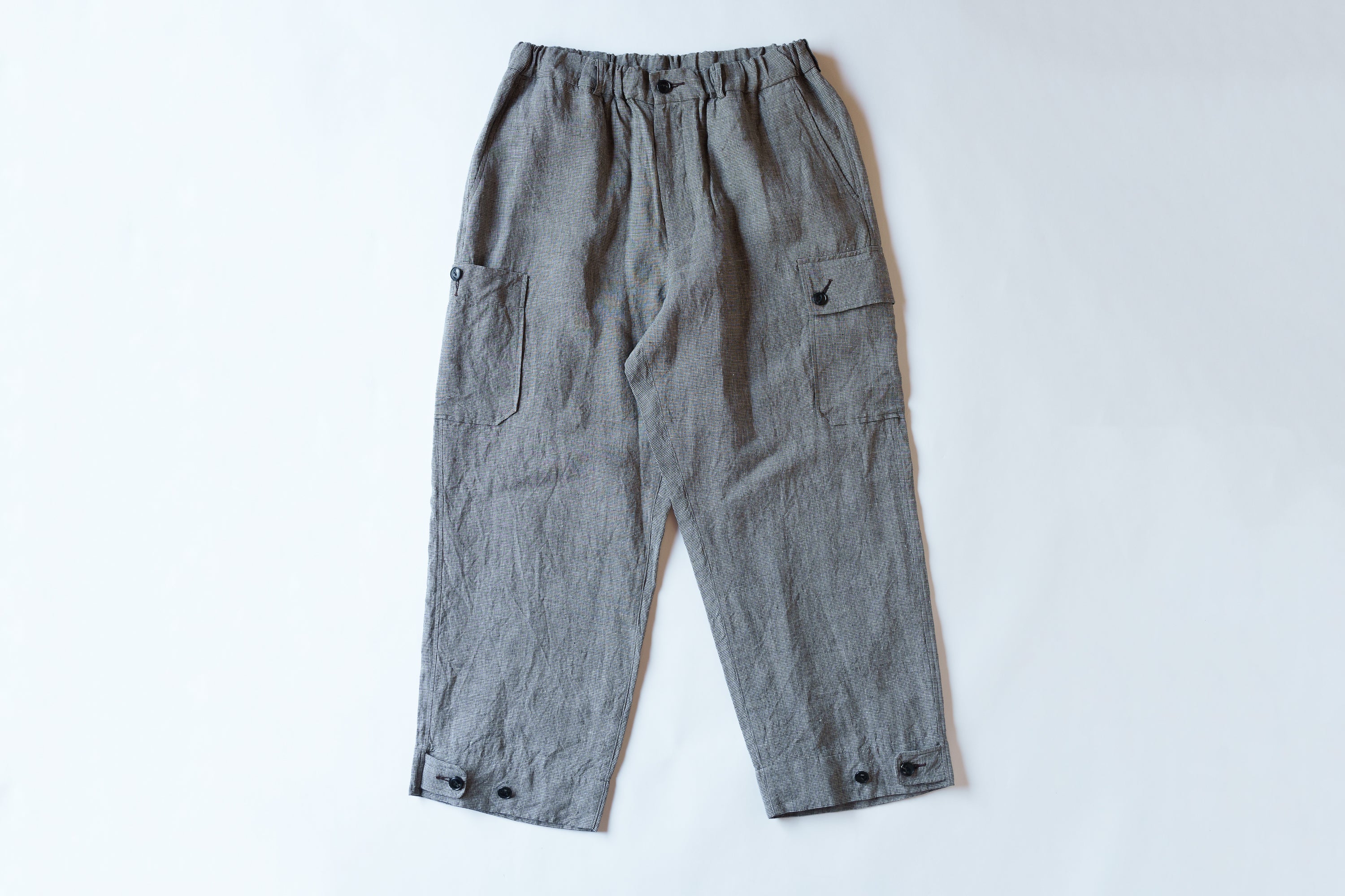 ARTS & SCIENCE Samue work pants - Mini hound's tooth check linen