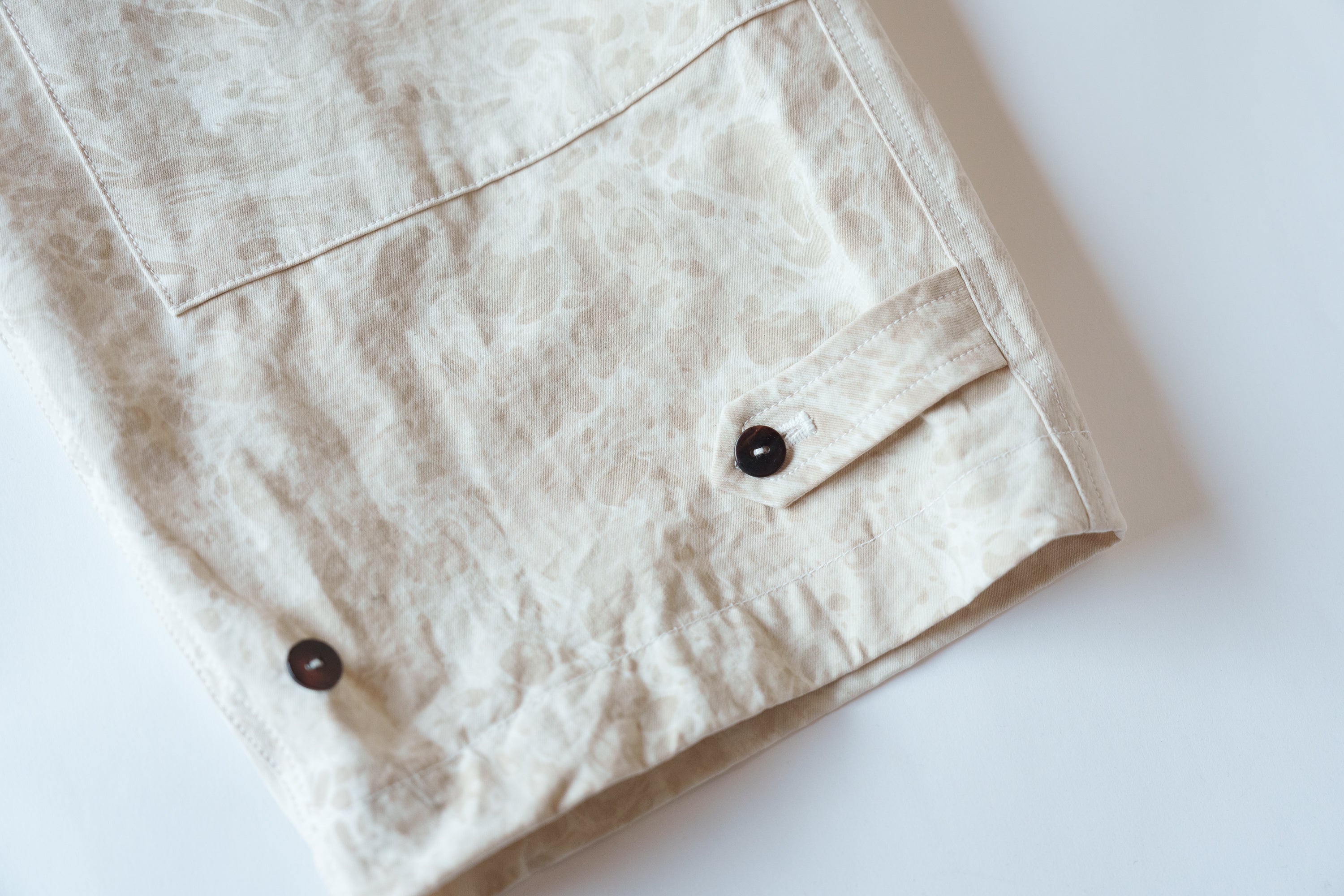 amachi. Double Knee Cargo Pants Suminagashi  - Off White×White Marble